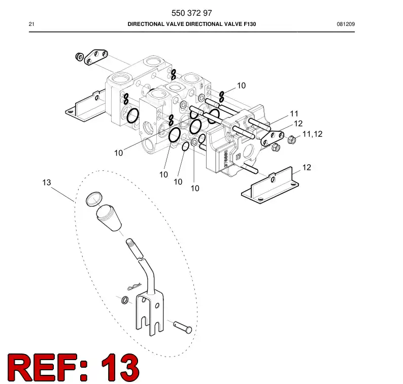 55040883 550 408 83 Lever - Sandvik Technical Drawing