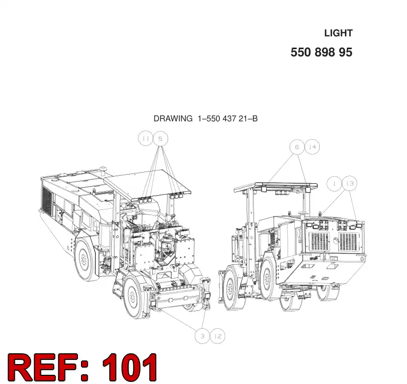 55040962 550 409 62 LAMP ACCESSORY - Sandvik Technical Drawing