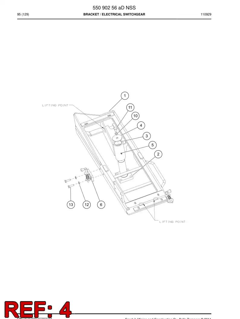 55040975 550 409 75 Plate - Sandvik Technical Drawing