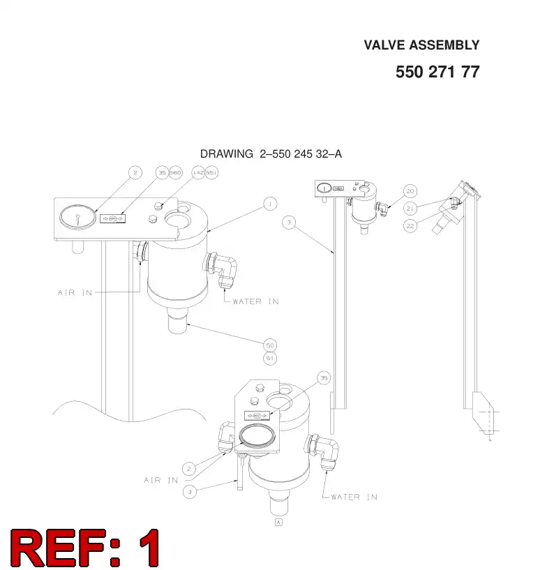 55041176 550 411 76 VALVE - Sandvik Technical Drawing