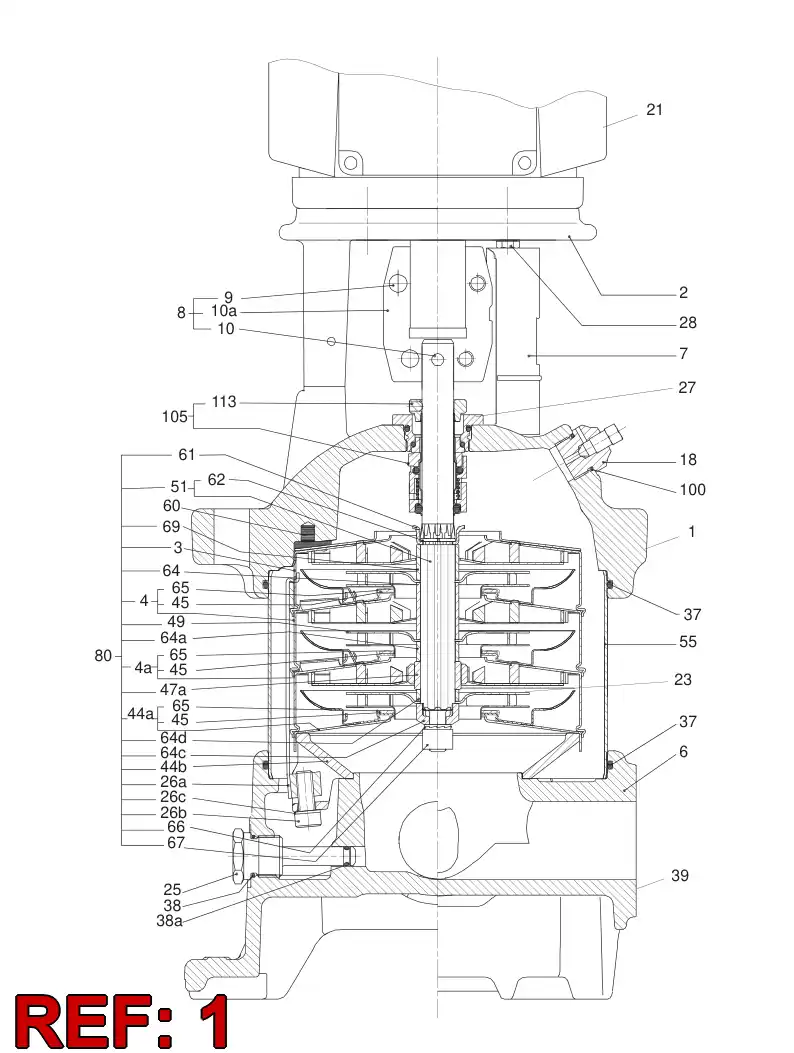 55041195 550 411 95 WATER PUMP - Sandvik Technical Drawing
