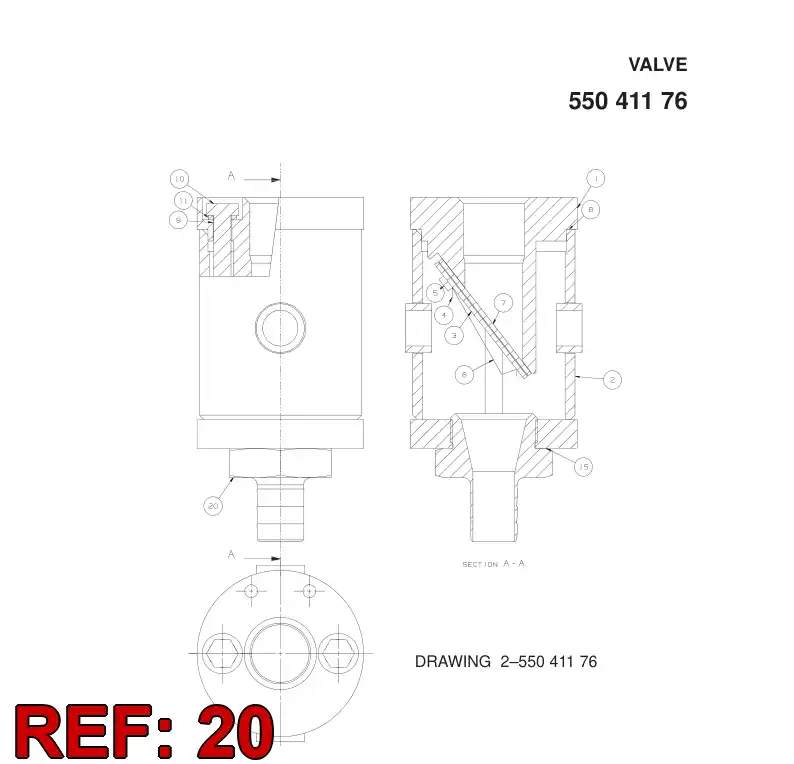 55041241 550 412 41 FITTING - Sandvik Technical Drawing