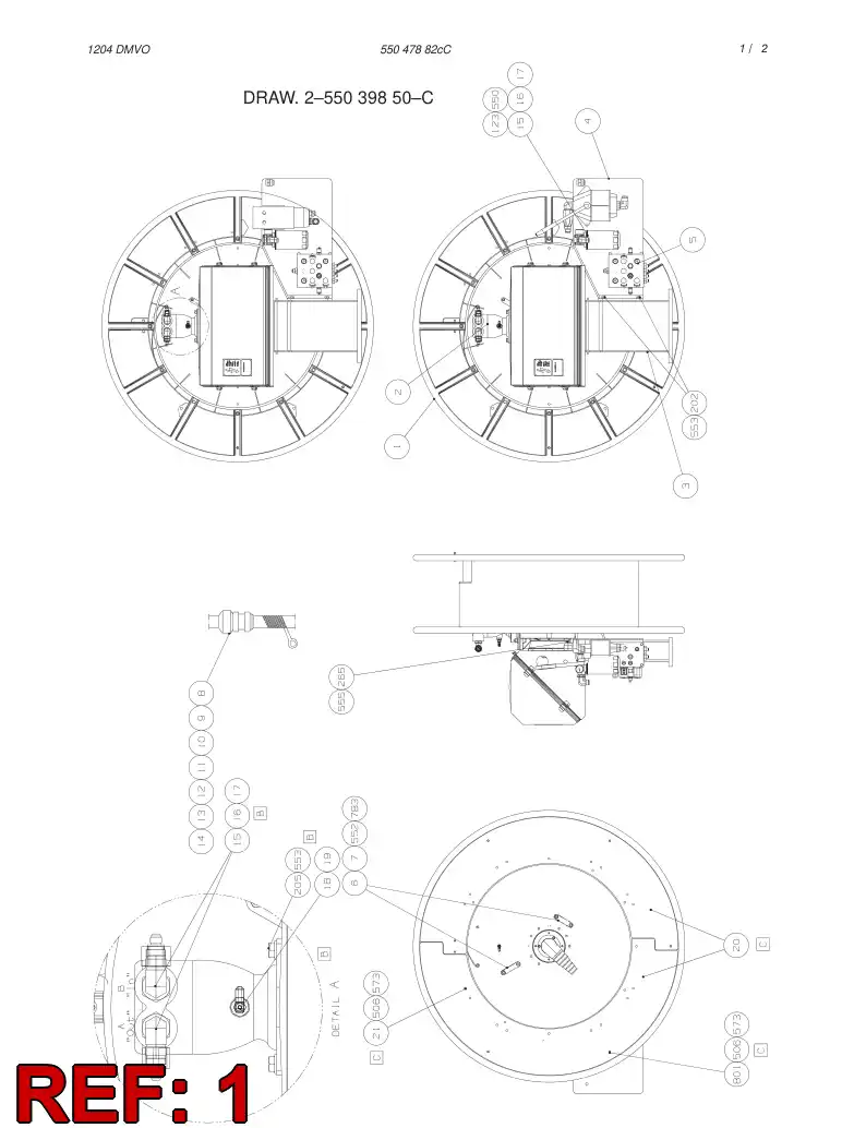 55041244 550 412 44 CABLE REEL - Sandvik Technical Drawing