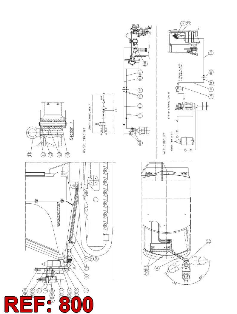 55041254 550 412 54 HYDRAULIC DIAGRAM - Sandvik Technical Drawing