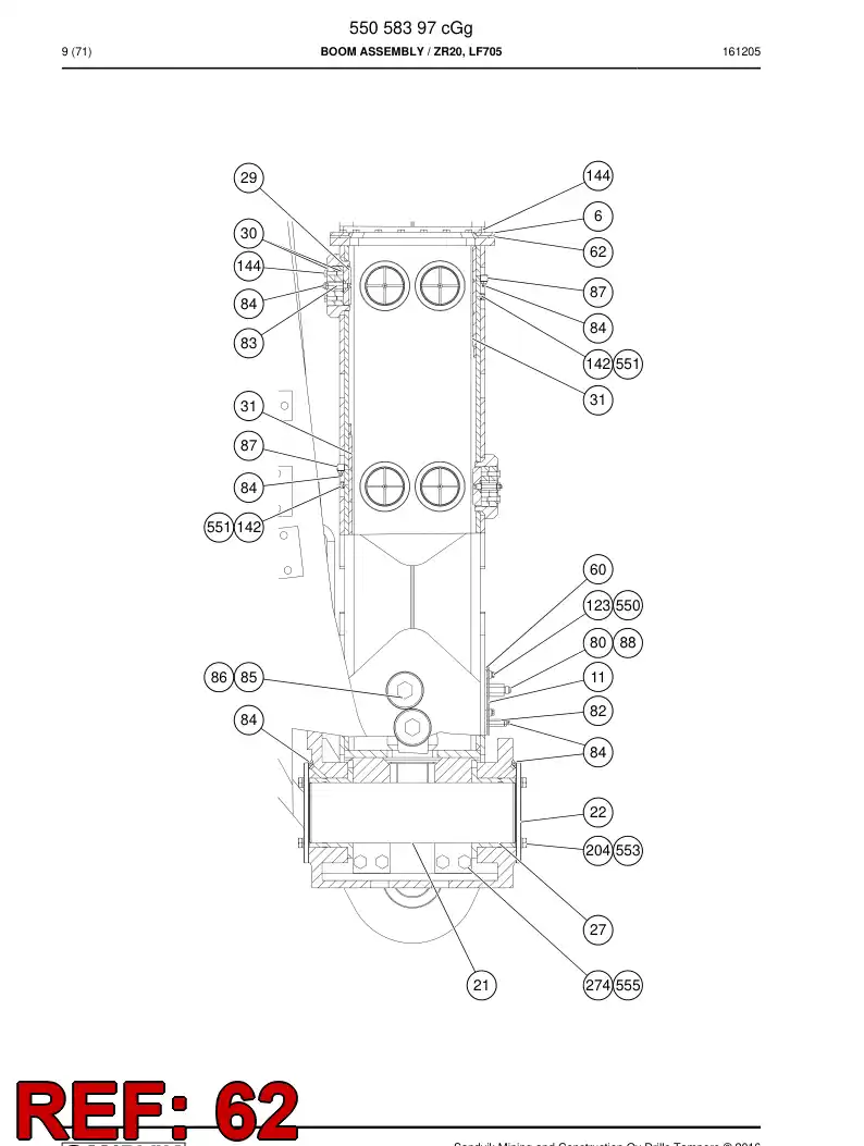 55041278a 550 412 78a Gasket - Sandvik Technical Drawing