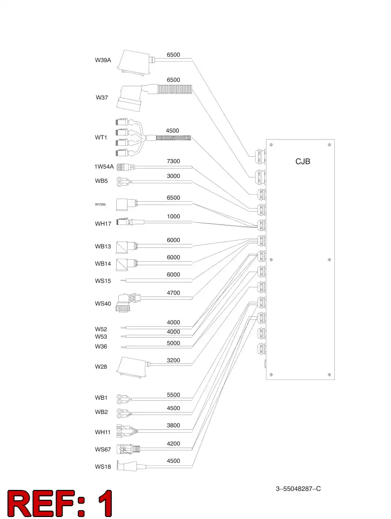 55041315 550 413 15 Cable assembly - Sandvik Technical Drawing