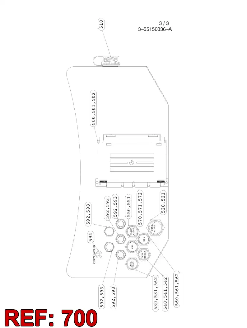 55041316 550 413 16 DECAL SET - Sandvik Technical Drawing