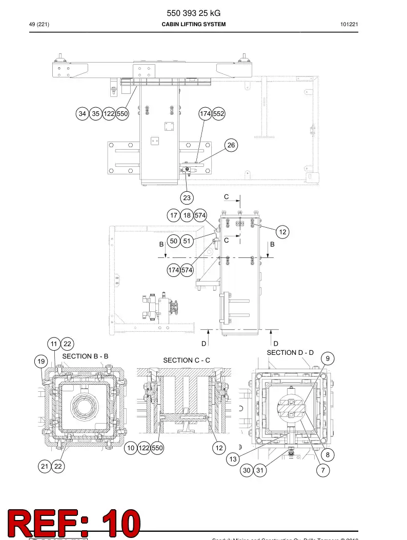 55041321 550 413 21 Shaft - Sandvik Technical Drawing