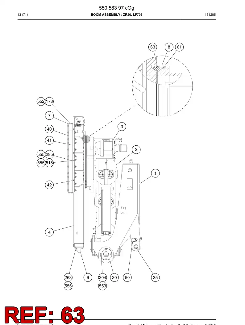 55041333b 550 413 33b Strip - Sandvik Technical Drawing