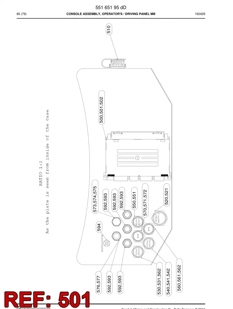 55041335f 550 413 35f Wiring Harness Assembly - Sandvik Technical Drawing