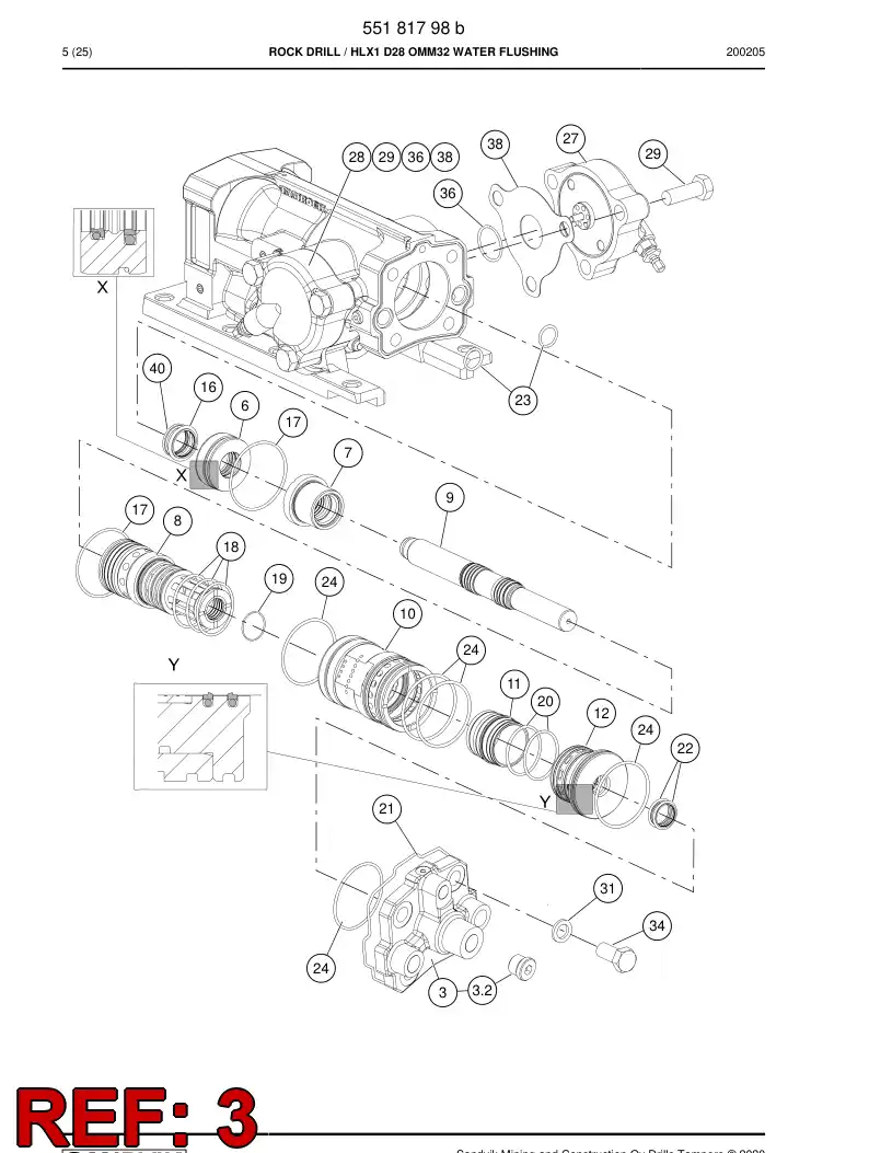 55041338a 550 413 38a Cover, Rear - Sandvik Technical Drawing