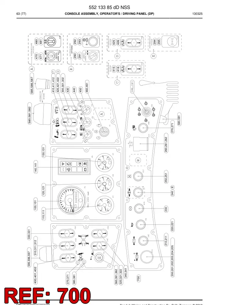 55041341b 550 413 41b Decal - Sandvik Technical Drawing