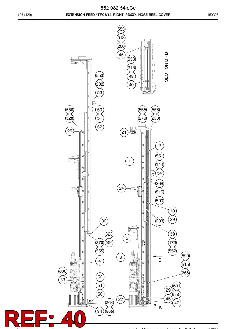 55041351c 550 413 51c Support - Sandvik Technical Drawing