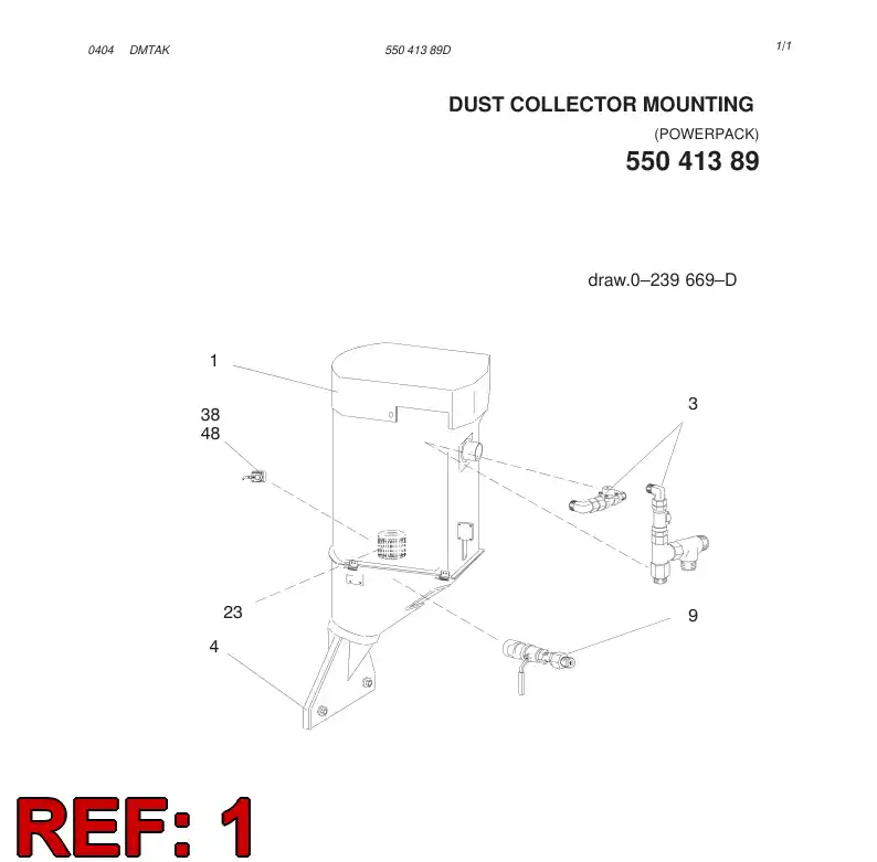 55041390 550 413 90 DUST COLLECTOR - Sandvik Technical Drawing