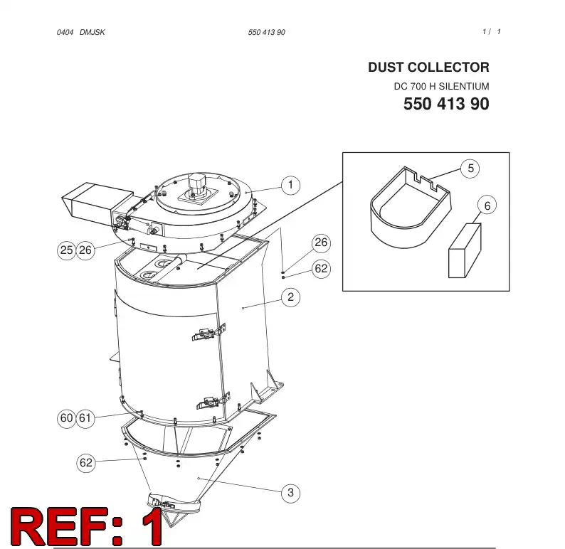 55041394 550 413 94 DUST COLLECTOR - Sandvik Technical Drawing
