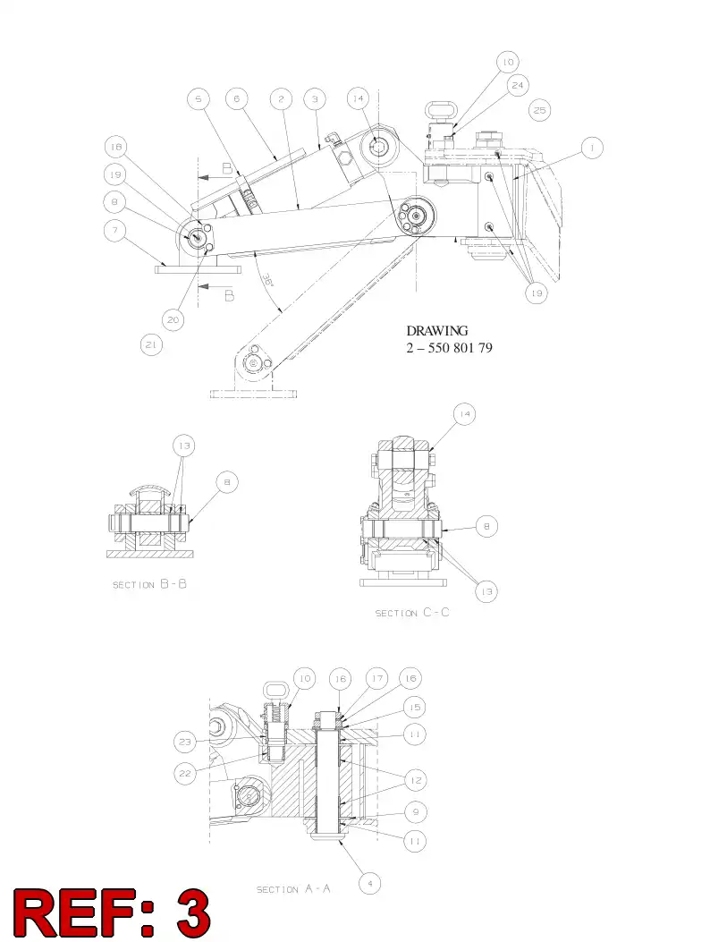 55041443 550 414 43 CYLINDER - Sandvik Technical Drawing