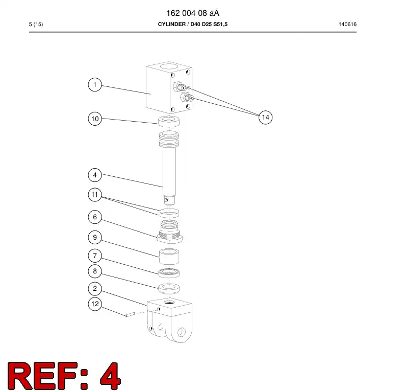 55041494a 550 414 94a PISTON - Sandvik Technical Drawing
