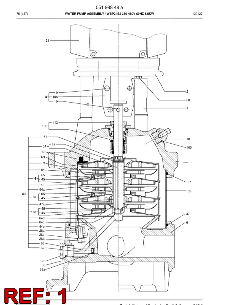 55041539a 550 415 39a Shaft seal - Sandvik Technical Drawing