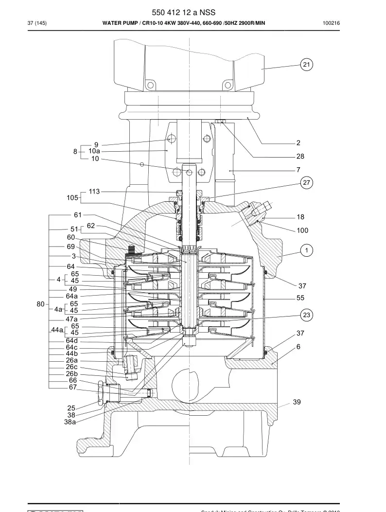55041554a 550 415 54a Repair kit - Sandvik Technical Drawing
