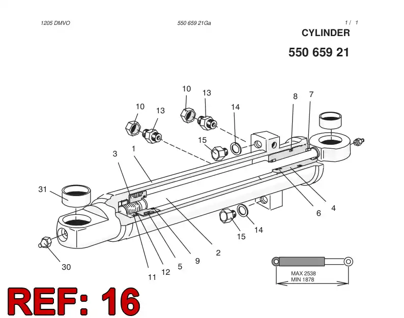 55041592 550 415 92 LIMIT BUSHING - Sandvik Technical Drawing