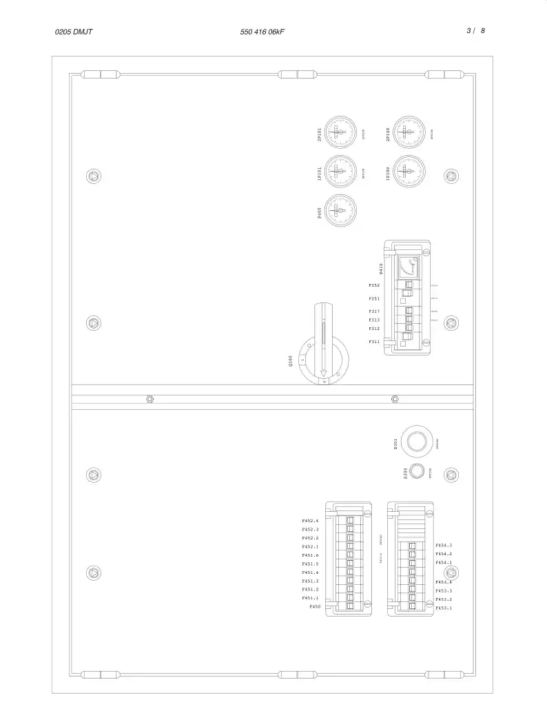 55041606kF 550 416 06kF ELECTRIC SWITCHGEAR CABINET AS - Sandvik Technical Drawing