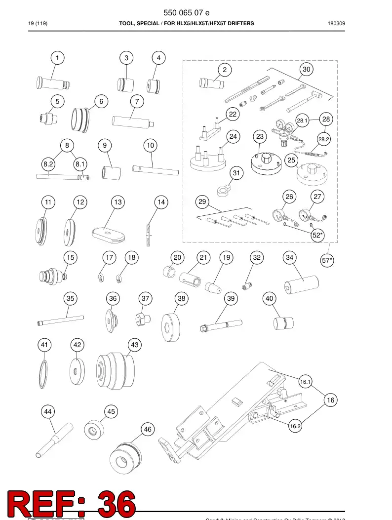 55041659b 550 416 59b Flange - Sandvik Technical Drawing