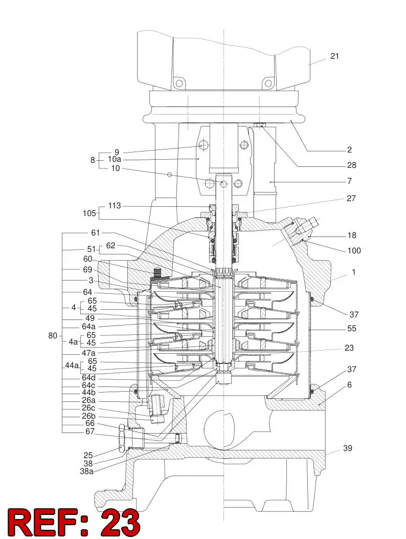55041915 550 419 15 IMPELLER - Sandvik Technical Drawing