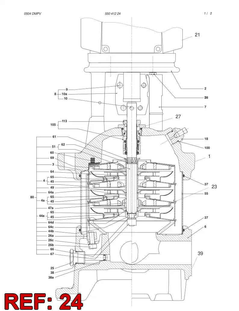 55041945 550 419 45 REPAIR KIT - Sandvik Technical Drawing