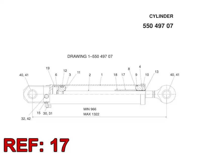 55041966 550 419 66 Limit bushing - Sandvik Technical Drawing
