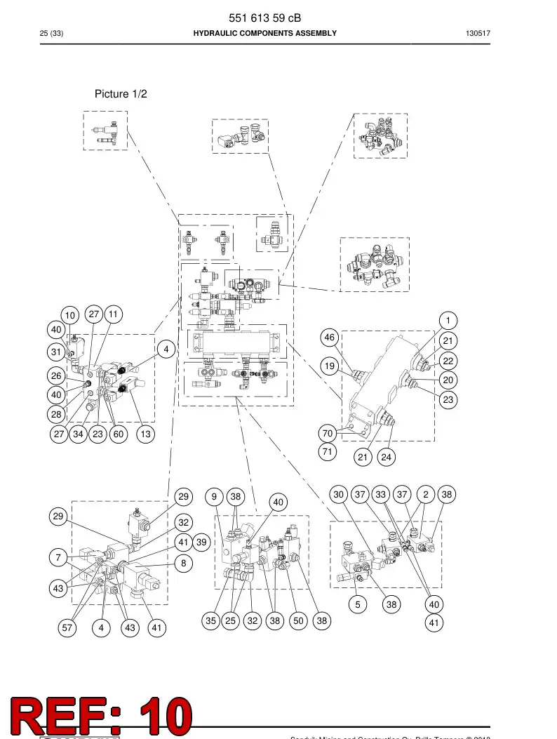55041994 550 419 94 Valve, Pressure Relief - Sandvik Technical Drawing