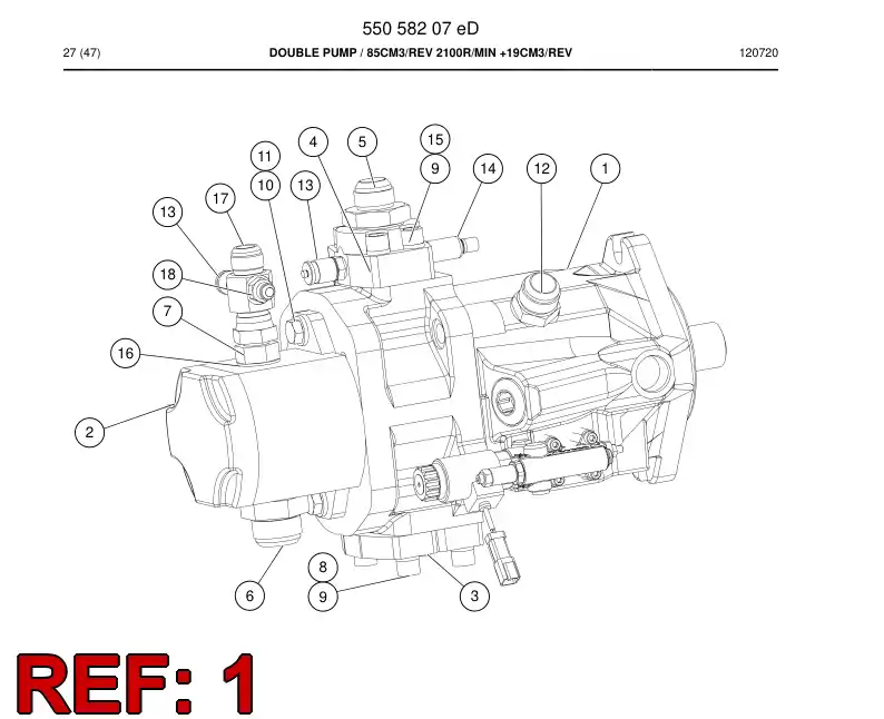 55042004a 550 420 04a Pump, PISTON - Sandvik Technical Drawing