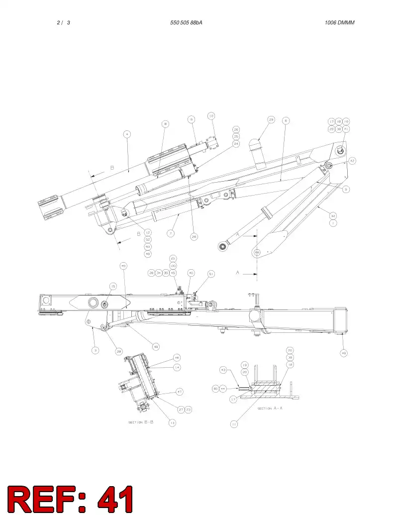 55042095 550 420 95 Shaft - Sandvik Technical Drawing