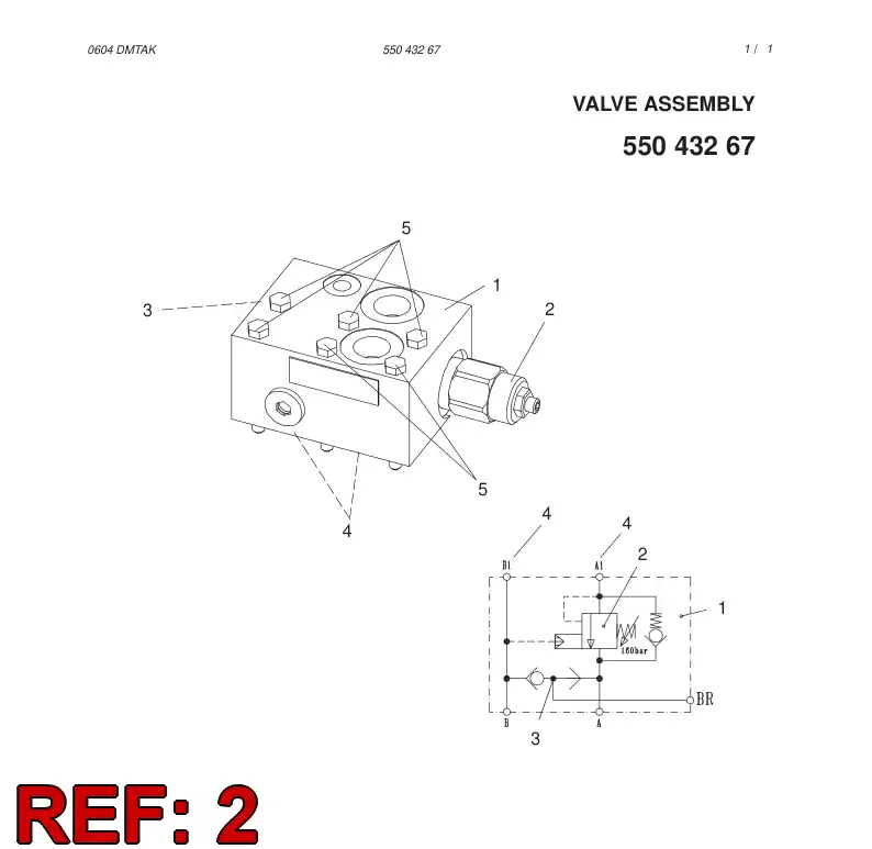 55042209 550 422 09 OVERCENTER VALVE - Sandvik Technical Drawing