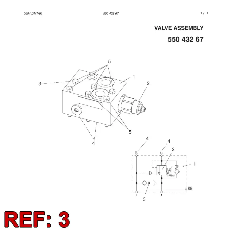55042331 550 423 31 Valve, Shuttle - Sandvik Technical Drawing
