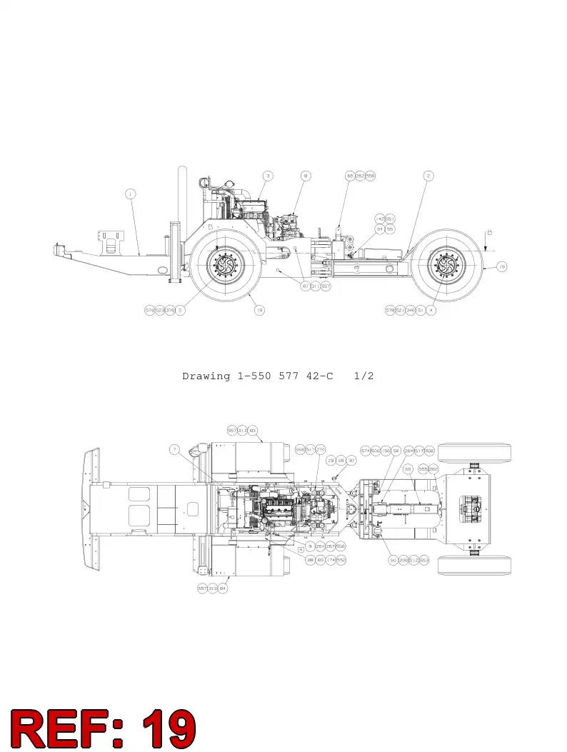 55042357 550 423 57 WHEEL ASSEMBLY - Sandvik Technical Drawing