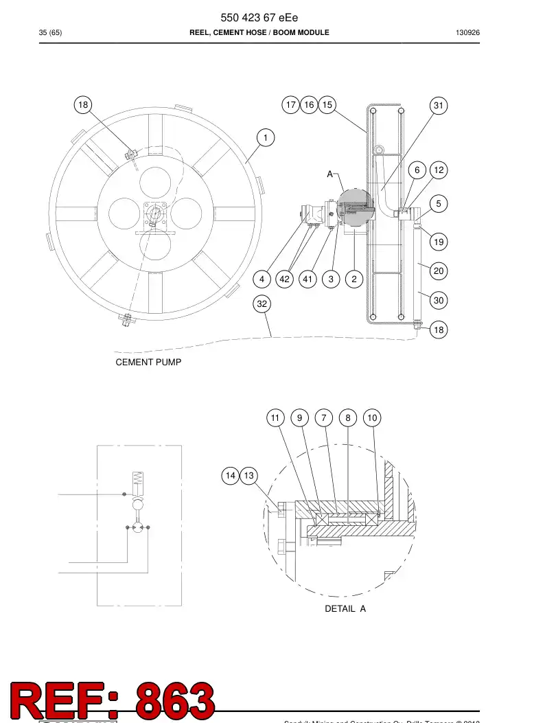 55042373g 550 423 73g Hosing Set - Sandvik Technical Drawing