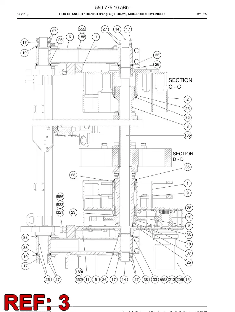 55042430 550 424 30 Dividing plate - Sandvik Technical Drawing