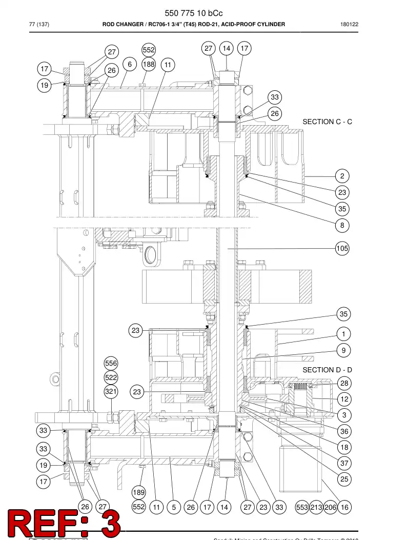 55042430b 550 424 30b Plate, Divider - Sandvik Technical Drawing