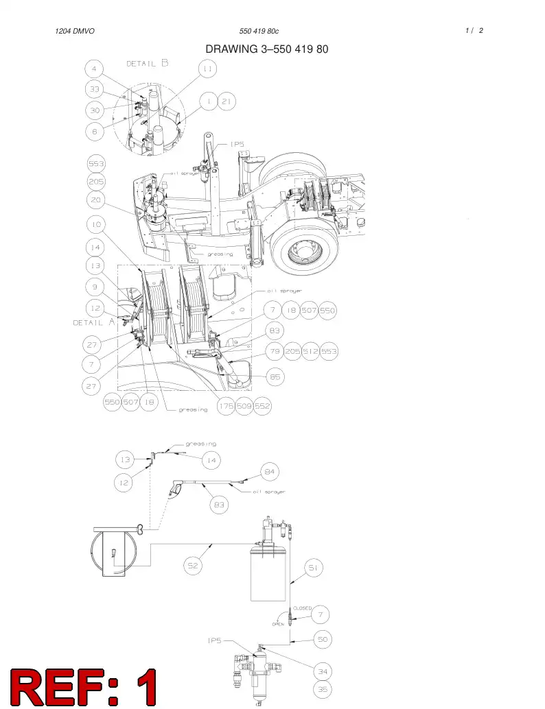 55042440 550 424 40 GREASE UNIT - Sandvik Technical Drawing