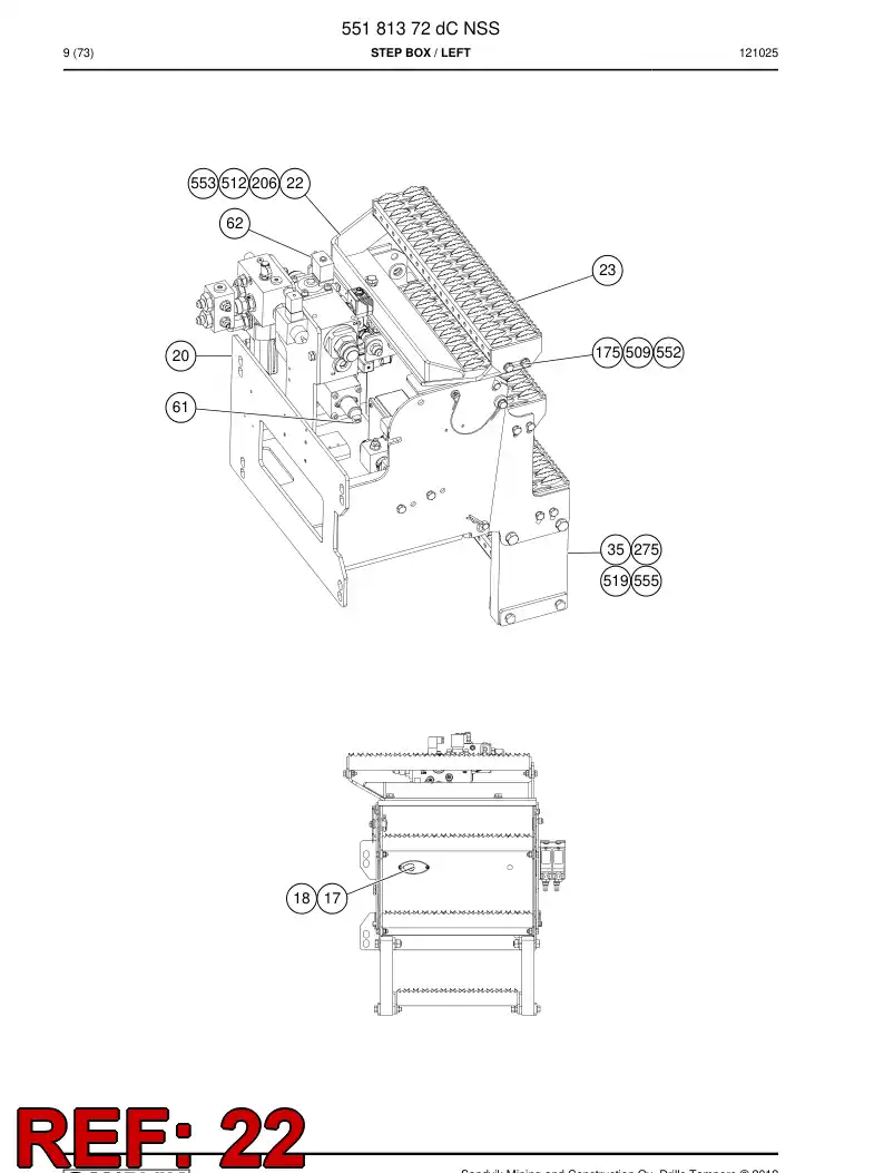 55042480 550 424 80 Bracket - Sandvik Technical Drawing