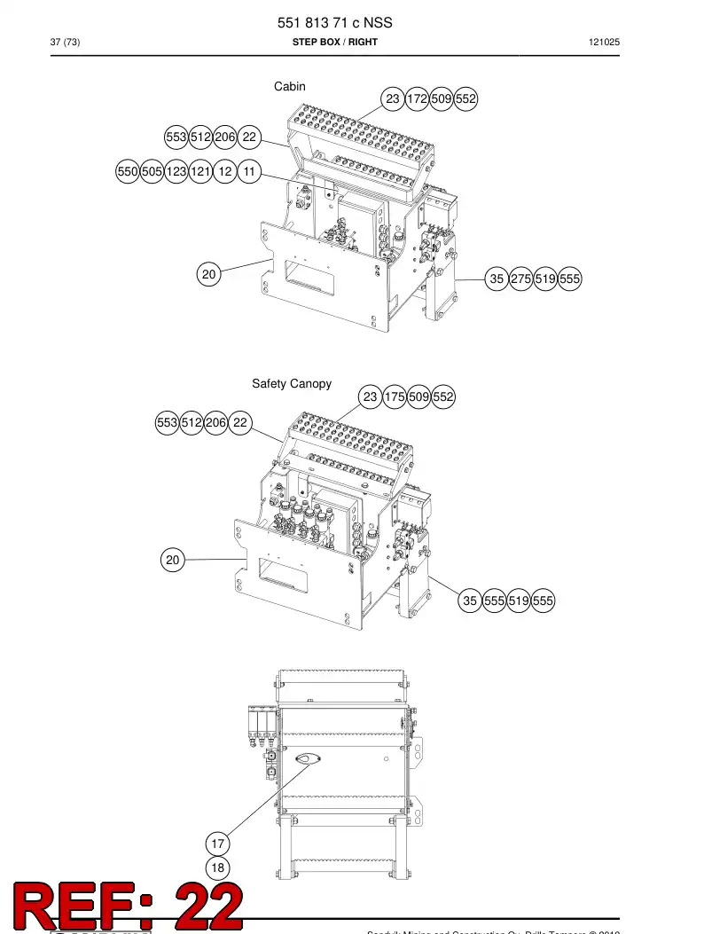 55042537 550 425 37 Bracket - Sandvik Technical Drawing