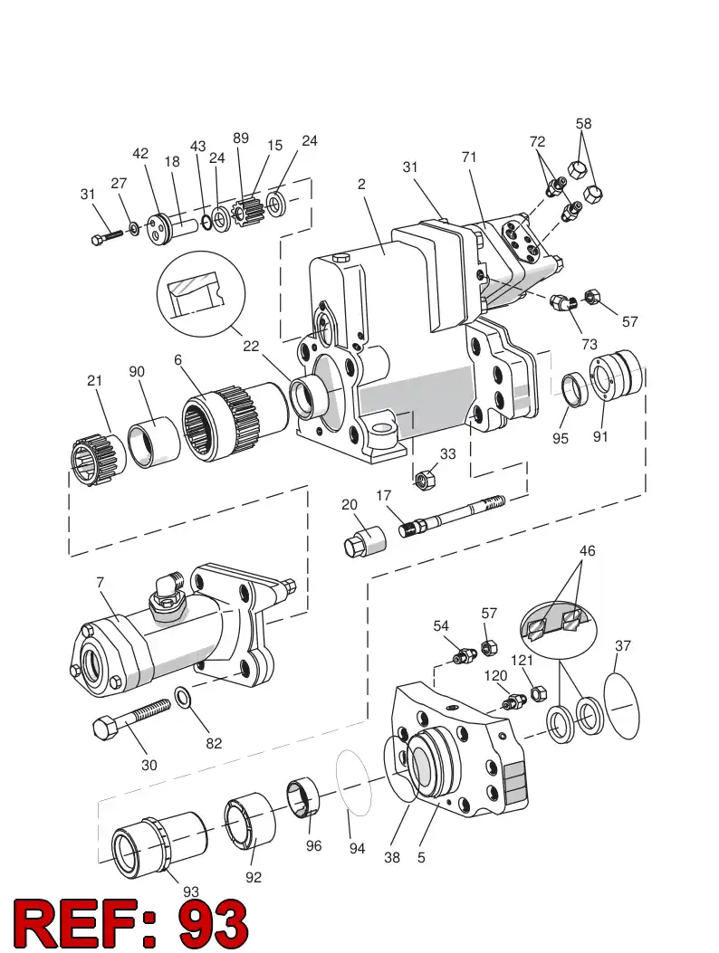 55042538 550 425 38 PISTON, Stabilizer - Sandvik Technical Drawing