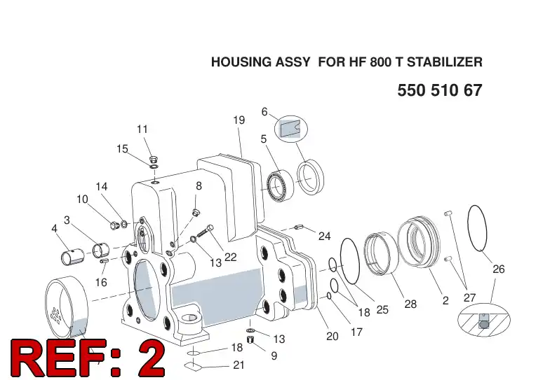 55042547 550 425 47 BEARING BUSHING ASSY - Sandvik Technical Drawing