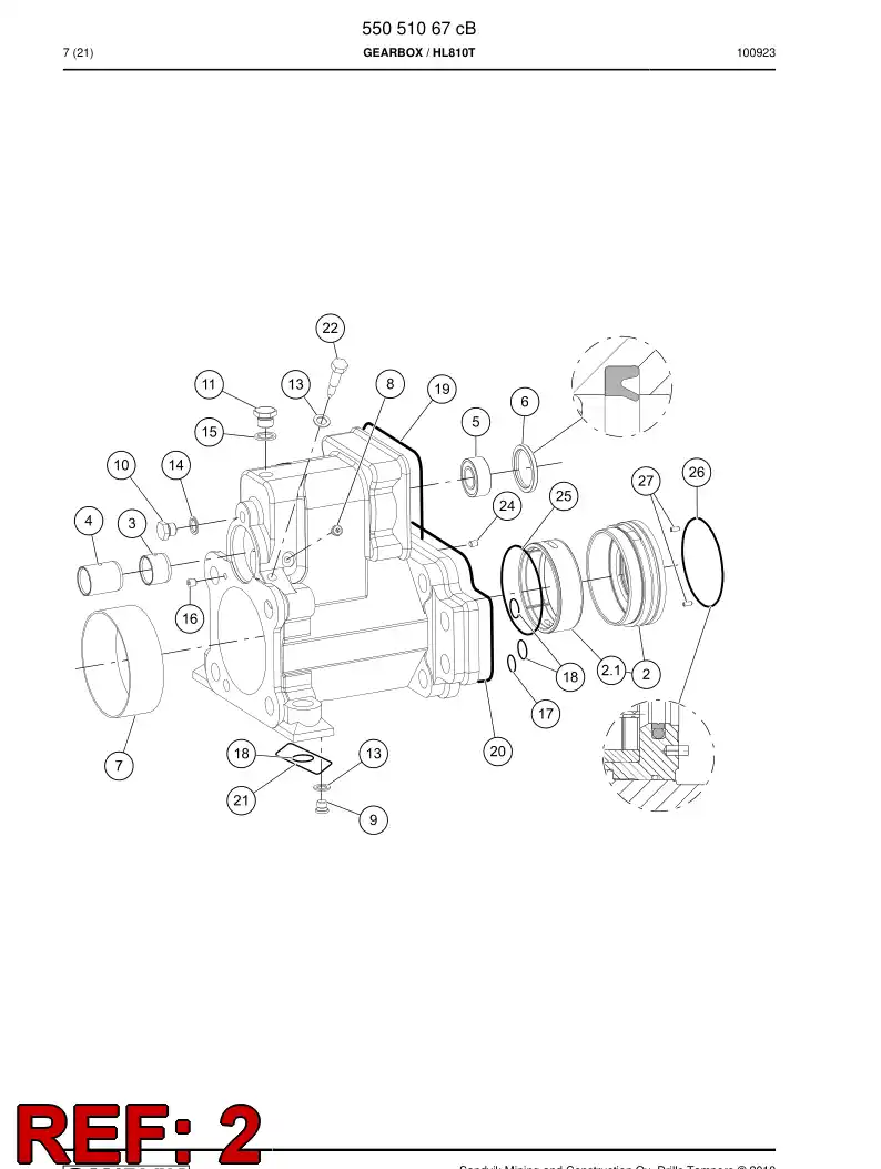 55042549a 550 425 49a Bushing - Sandvik Technical Drawing