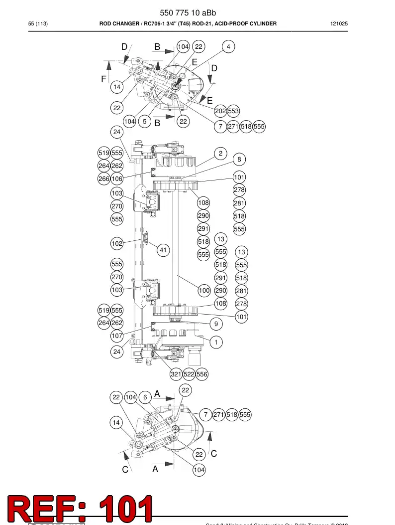 55042554a 550 425 54a Plate - Sandvik Technical Drawing