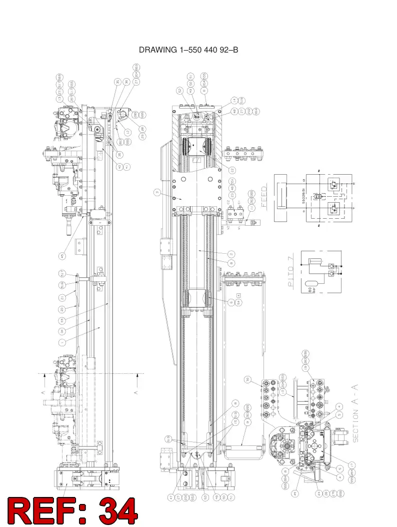 55042557 550 425 57 SLIDE PLATE - Sandvik Technical Drawing