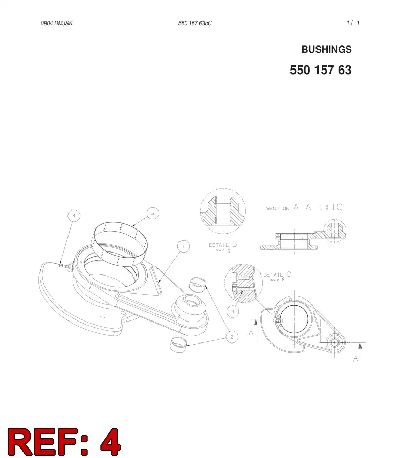 55042589 550 425 89 Extension sleeve - Sandvik Technical Drawing