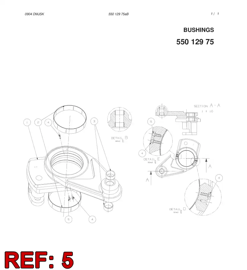 55042596 550 425 96 Extension sleeve - Sandvik Technical Drawing