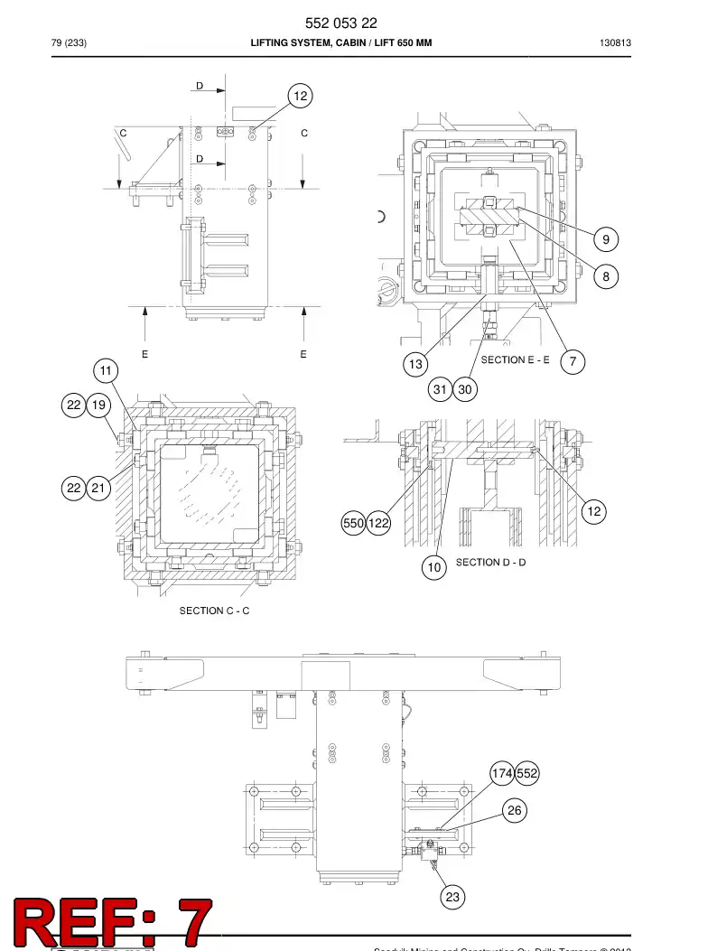55042751a 550 427 51a Cylinder - Sandvik Technical Drawing