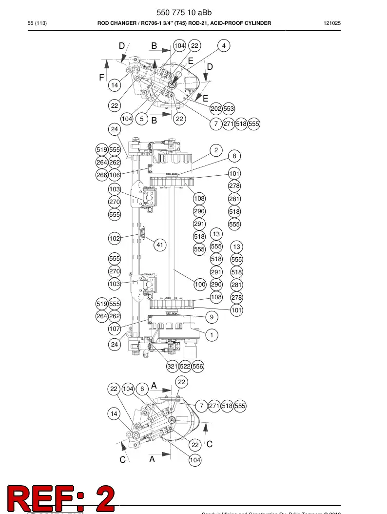 55042816 550 428 16 Front body - Sandvik Technical Drawing